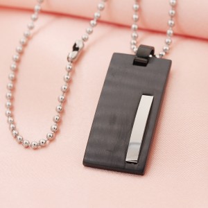 Groothandel roestvrijstalen tweekleurige dog tag hanger ketting Amerikaanse stijl