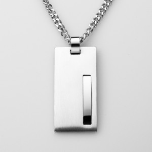 Groothandel roestvrijstalen tweekleurige dog tag hanger ketting Amerikaanse stijl