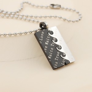 Groothandel roestvrijstalen twee-in-een ware liefde hanger ketting
