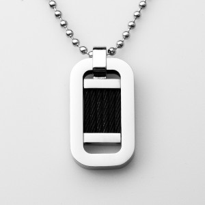 Groothandel roestvrijstalen tweekleurige zwarte stalen draad hanger ketting