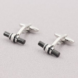 RVS tweekleurige zwart vergulde manchetknopen voor als cadeau