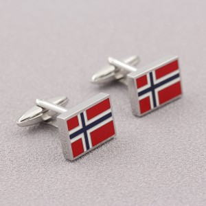 Mode-sieradenaccessoire Emaille manchetknopen Manchetknopen met Noorse vlag