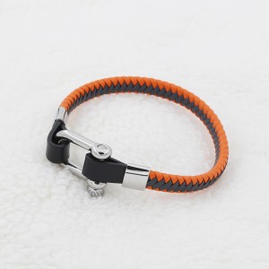 Braided Leather Bracelet Womens Bracelet Stainless Steel Writband