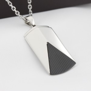 Pijl van roestvrij staal Twee tonen Zwarte Plating Necklace Goede gift voor echtgenoot vriend