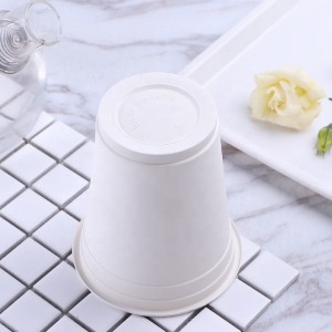 Aangepast logo BPA-vrije, milieuvriendelijke koffiekopjes, composteerbare wegwerpbeker, biologisch afbreekbare maïszetmeelbekers