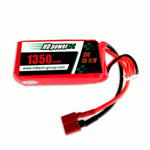 HD POWER 1350mAh 35C 3S 11.1V lipo batterij