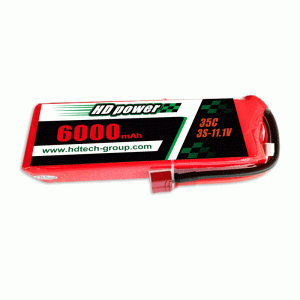 HD POWER 6000 mAh 35C 3S 11,1 V lipo-batterij