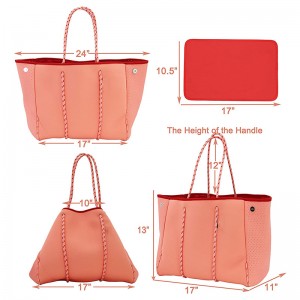 Op maat gemaakte waterdichte geperforeerdeneopreen strandtas metneopreen tas