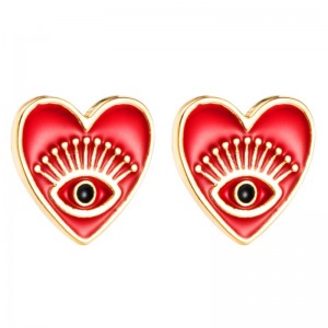 Amazon grensoverschrijdende wens oorbellen vrouwelijke Europese en Amerikaanse mode-sieraden engelen ogen oorbellen koperen ins hartvormige oorbellen