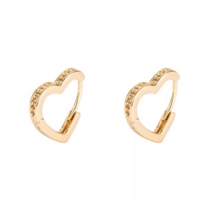 ins grensoverschrijdende bron Koreaanse mode oorbellen messing micro-ingelegd zirkoon oorbellen vrouwelijke Europese en Amerikaanse temperament hart-vormige kleine oorbellen