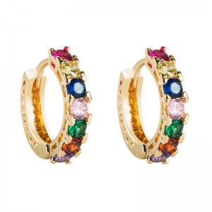 Koreaanse mode-sieraden messing micro-ingelegd zirkoon oorbellen vrouwelijke ins Europese en Amerikaanse temperament C-vormige oorbellen wilde oorbellen groothandel