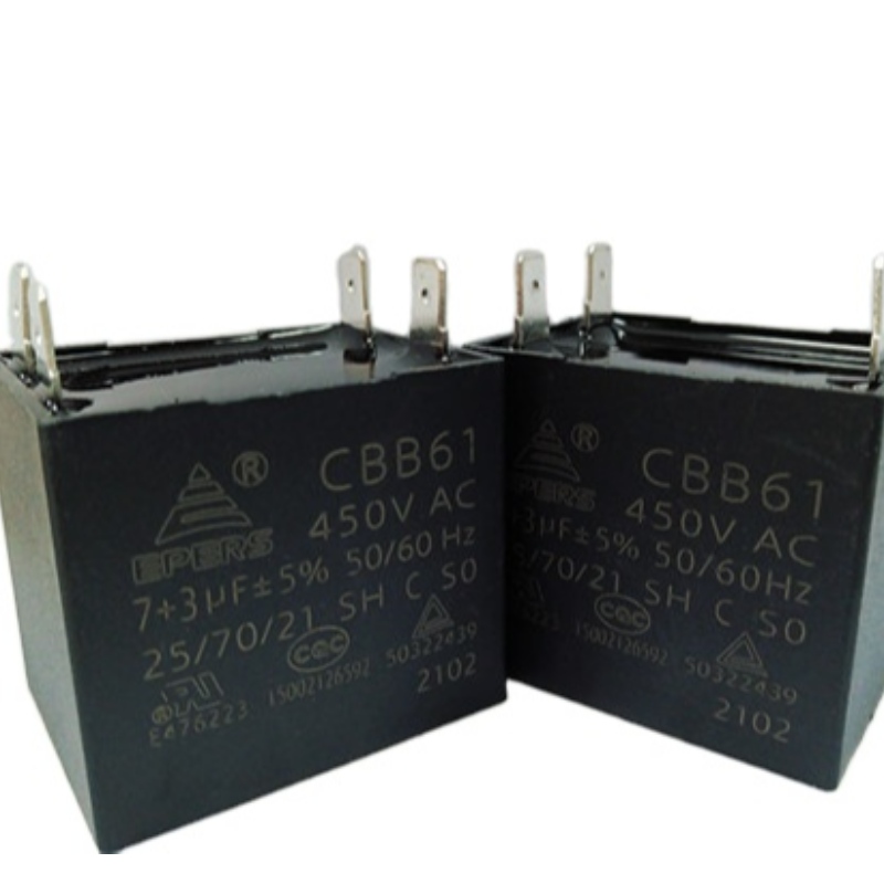 7+3uf 450V 25/70/21 CQC 50/60Hz SH S0 C cbb61 condensator voor super ventilator