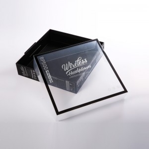 Aangepaste hoge kwaliteit mode recycleer zwarte kleur verpakking papier dozen met logo