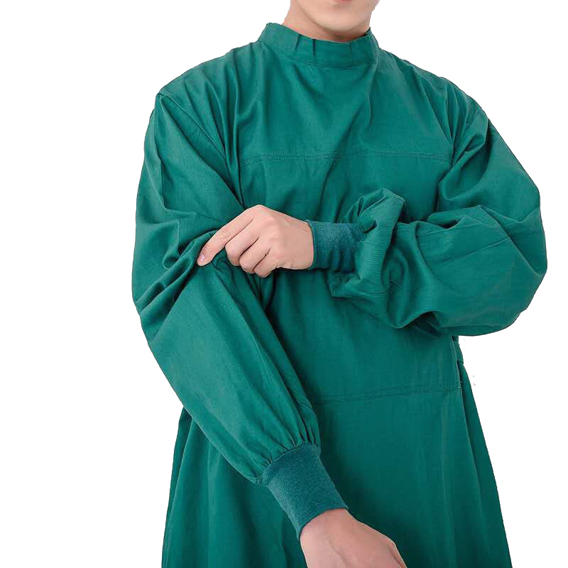 Fabrieksverkoop katoen donkergroene chirurgische jurken wasbaar