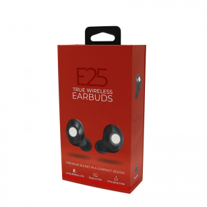 Kartonnen doos fabrikant afdrukken gouden folie flap oortelefoon verpakking voor consumentenelektronica verpakking