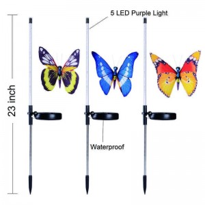 Multi-Color Changing LED Garden Solar Lights Fiber Optic Butterfly Decoratieve Lichten Garden Solar Stake Lights
