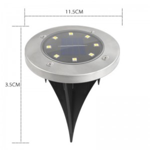 Waterdichte 8 LED IP65 Zonne-energie ondergrondse parklamp Outdoor gazon Pathway Garden LED Solar Ground Lights with Induction