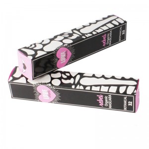 Zwart en roze kunst papier wimperbak afdrukken