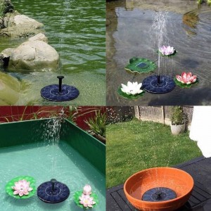 Fast Fountain Solar Birdbath Fountain, 1.4W Solar Panel Kit Waterpomp Zonne-energie Drijvende Fontein Kit Solar Water Fontein