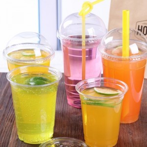 Biologisch afbreekbare composteerbare PLA CLEAR Plastic Cup met deksel