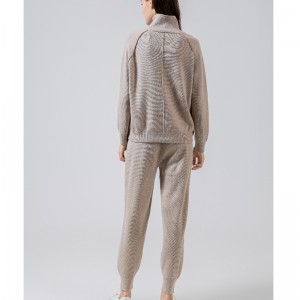 Modieuze Casual Joker Gebreide Sports 2 Stuk Set 69025#