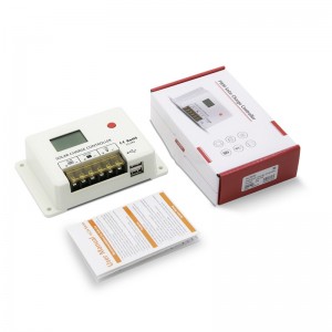 Nieuwe SRE PWM 10A 20A 30A Solar Charge Controller 12V 24V Auto LCD-scherm DUAL USB 5V/2A-poort voor lood-zuur lithiumbatterij