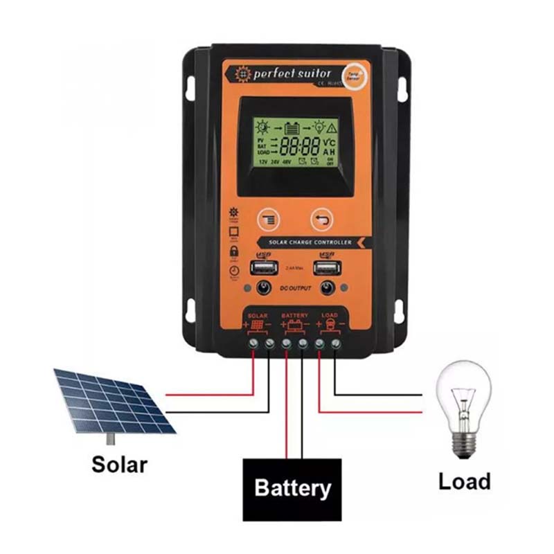 PWM 30A 12V 24VDC Solar Charge Battery Regulator Controller Solar Panel met Dual USB-uitvoer LCD-scherm