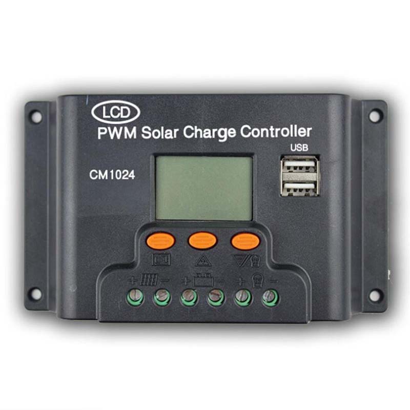 CM1024Z LCD DUBLE USB Solar Charger Controller 10A 20A 12V/24v Auto Solar Panel Regulator Laadbatterij PWM
