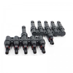 5 tot 1 Solar Panel Photovoltaic T-Type Branch Connector 30A Vrouwelijk en Mannelijk voor Solar Panel Kabelconnector