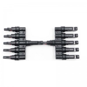 5 tot 1 Solar Panel Photovoltaic T-Type Branch Connector 30A Vrouwelijk en Mannelijk voor Solar Panel Kabelconnector