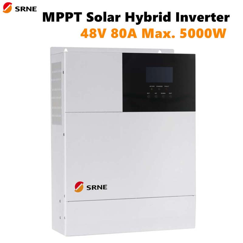 SRE MPPT MAX 5000W Solar Hybrid Charge Inverter 80A Pure Sine Wave Inverter 48v 220 V PV LADING 145V 50Hz 60Hz Auto LCD-display