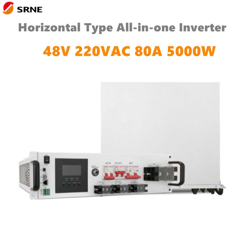 SRE 5000W All-in-One MPPT Hybride Solar Charge Inverter Horizontale 48V 220VAC Pure Sinus Golf 80A MAX PV 145V Off-Grid Inverter