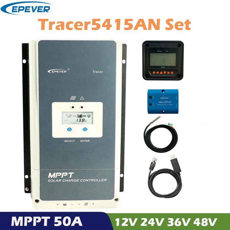 PEVER TRACER 50A MPPT Solar Charge Controller 12V 24V 36 V48V Auto LCD-scherm Zonnepaneel Batterijregelaar Hybride Controller