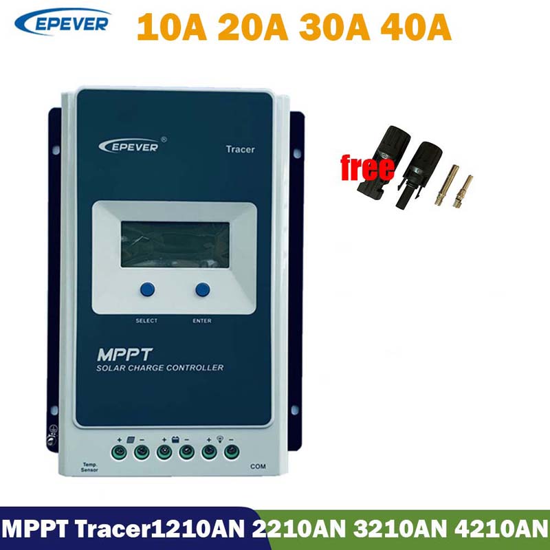 EPEEVER MPPT TRACER 12V 24V 40A 30A 20A 10A Solar Charge Controller Panel Regulator LCD-scherm voor lood-zuur lithiumbatterij