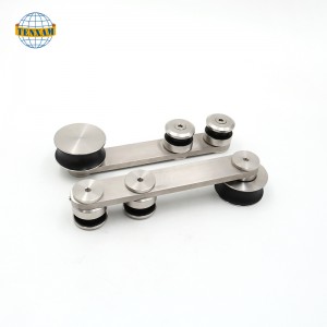 Glazen deur schuifsysteem schuifdeur opknoping roestvrijstalen schuifwielen