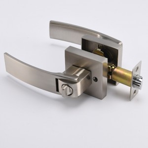 S7811 Satijnnikkel deurklink met slot en sleutel, ingezette toegangsdeur slot/door hendel, voordeur hefbomenset locksetset