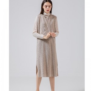 Modieuze casual veelzijdige gebreide hoodie lange vest 69050#