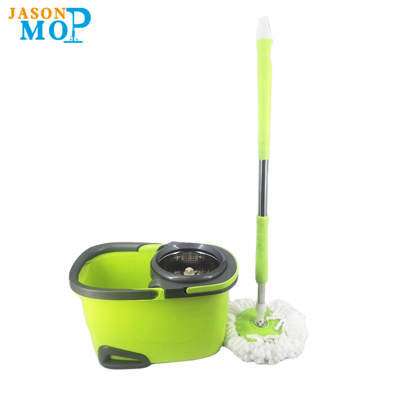 Squeeze Hand Free Spin Mop Bucket met roestvrijstalen rekbare handvatnatte droge vloerreiniging 360 roteerbare hoofden