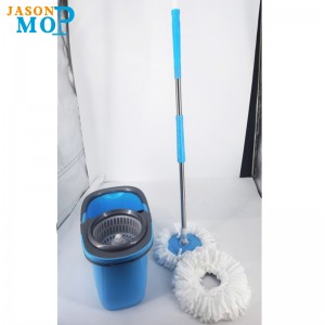 Squeeze Hand Free Spin Mop Bucket met roestvrijstalen rekbare handvatnatte droge vloerreiniging 360 roteerbare hoofden