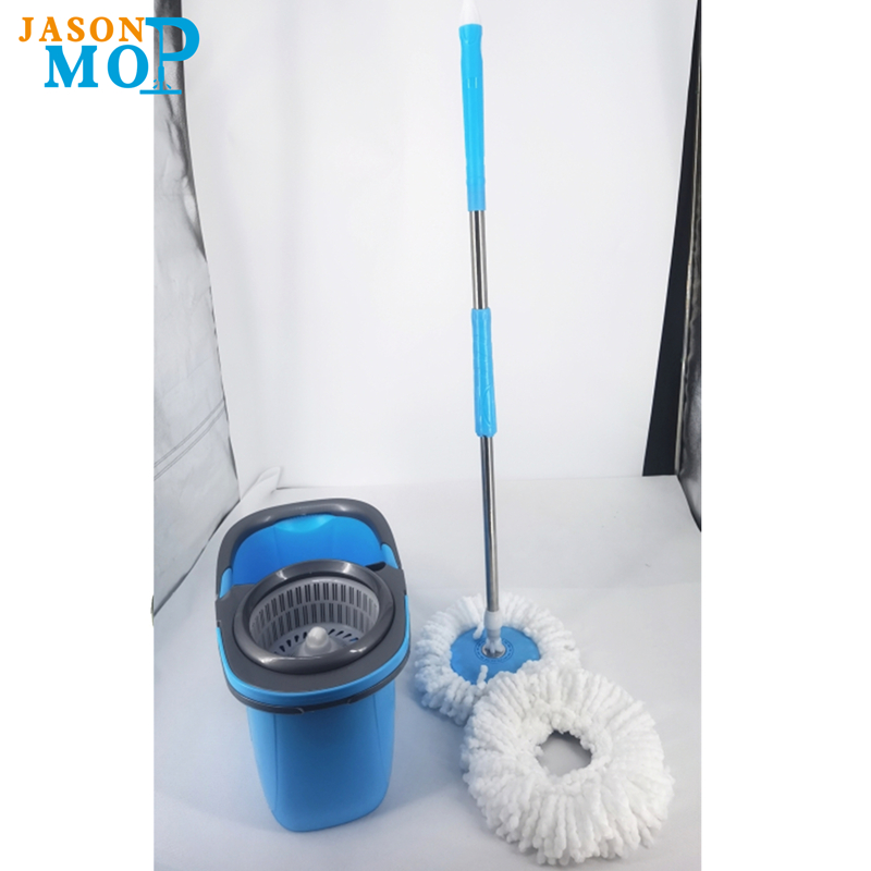 Squeeze Hand Free Spin Mop Bucket met roestvrijstalen rekbare handvatnatte droge vloerreiniging 360 roteerbare hoofden
