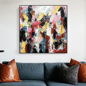 Fabriek groothandel kleurrijke costom handgeschilderd acryl schilderij muur decor abstracte kunstwerk canvas olie voor woonkamer