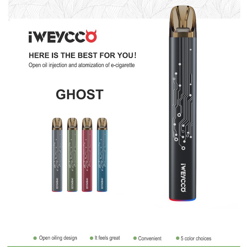 Iweyco Ghost Vape 650 MAH 12W Pod Kit Elektronische sigaret 2ml Cartridge Vaporizer voor u
