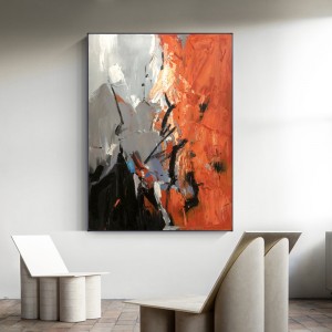 Handgeschilderde muur decor abstracte schilderkunst eenvoudige kleurrijke hedendaagse canvas print schilderij woonkamer decoratief
