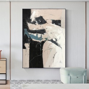 Groothandelnieuwste originele ontwerp hoge kwaliteit handgemaakte wanddecoratie grote abstracte kunst woonkamer olieverfschilderij