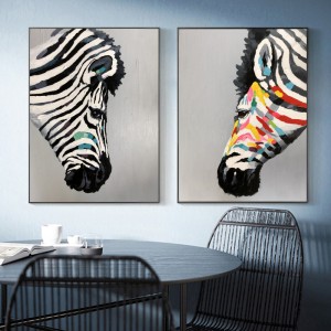 Groothandel hoge kwaliteit puur met de hand geschilderd canvas schilderij familie dierlijke kunst olieverfschilderij