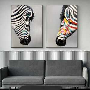 Groothandel hoge kwaliteit puur met de hand geschilderd canvas schilderij familie dierlijke kunst olieverfschilderij