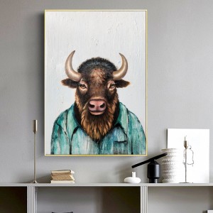 Groothandel handgemaakte dier moderne olieverfschilderij canvas woondecoratie kunstwerk