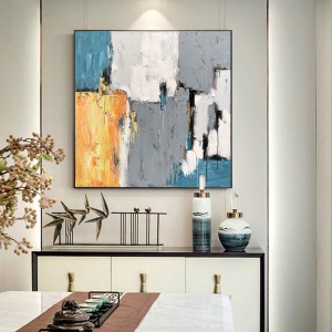 Nieuw ontwerp totaal handgeschilderde gouden folie wandkunst abstracte canvas olieverfschilderij op canvas