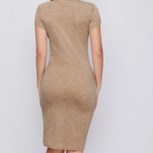 Gebreide sexy jurk korte mouw rokken