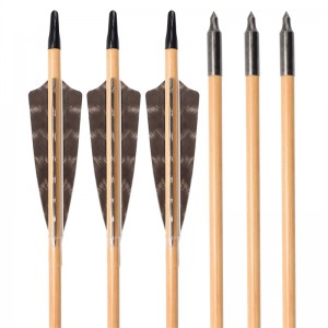 Elong Outdoor 117027-01 OD9mm 30 inch houten pijl met veer boogschieten traditionele boog schieten